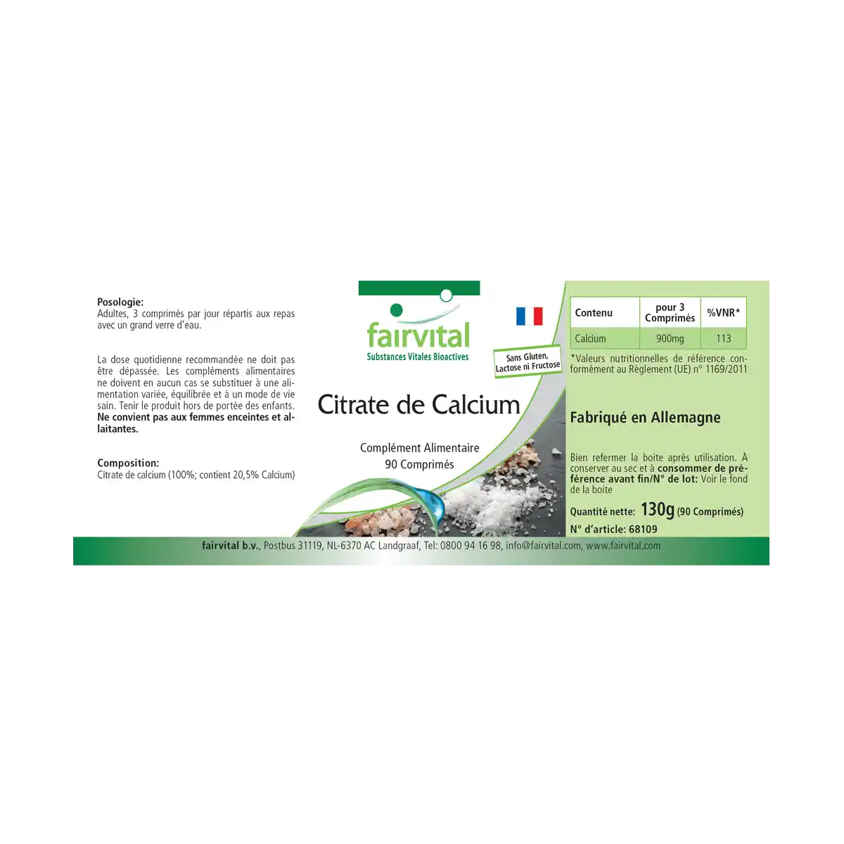 Citrato de calcio con 300 mg de calcio - 90  Comprimidos