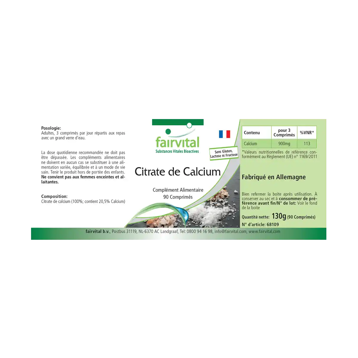 Citrate de Calcium avec 300mg de Calcium - 90 comprimés Citrate de Calcium avec 300mg de Calcium - 90 comprimés
