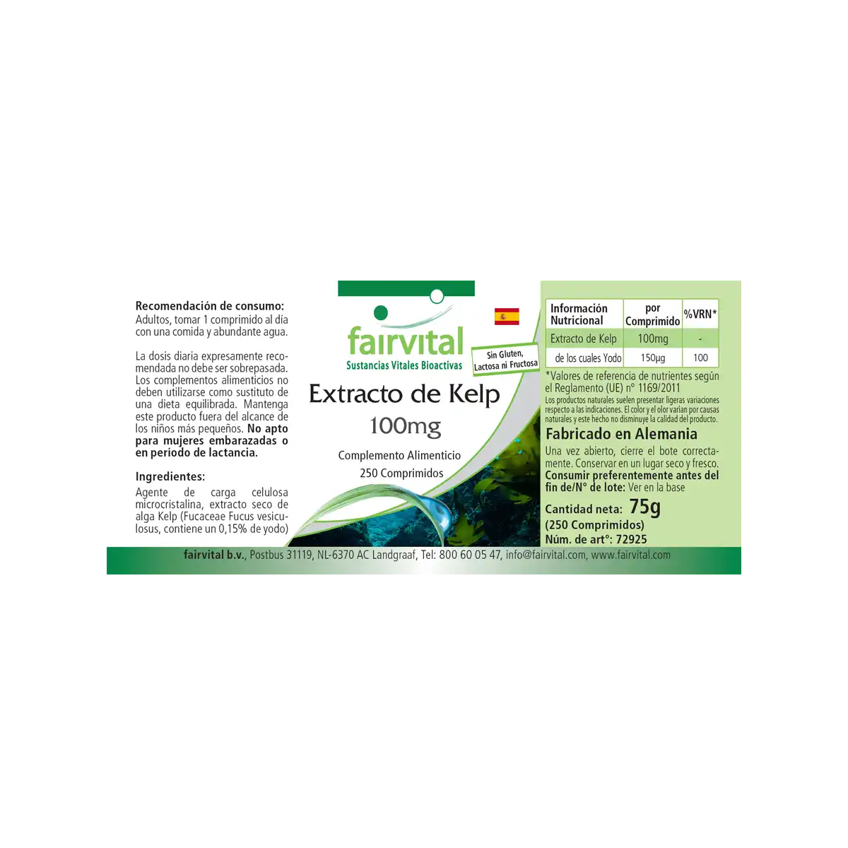 Kelp Extract 100mg - 250 Tablets Kelp Extract 100mg - 250 Tablets