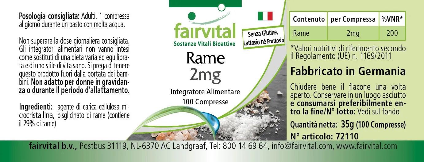Rame 2mg - 100 compresse Rame 2mg - 100 compresse