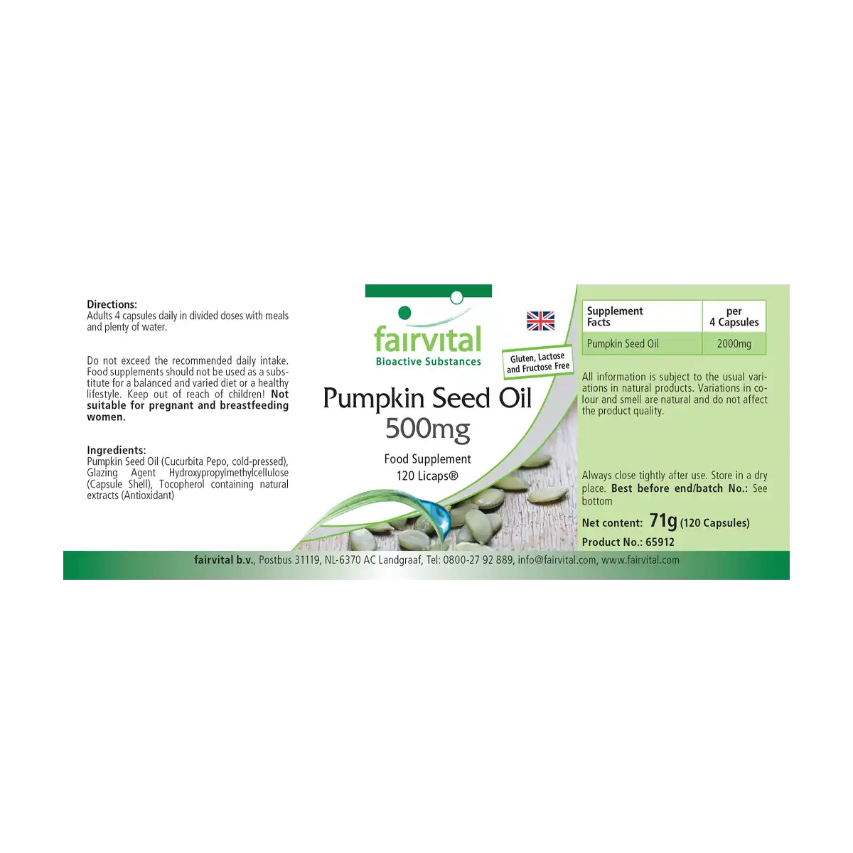 Pumpkin seed oil 500mg - 120 LiCaps® Pumpkin seed oil 500mg - 120 LiCaps®