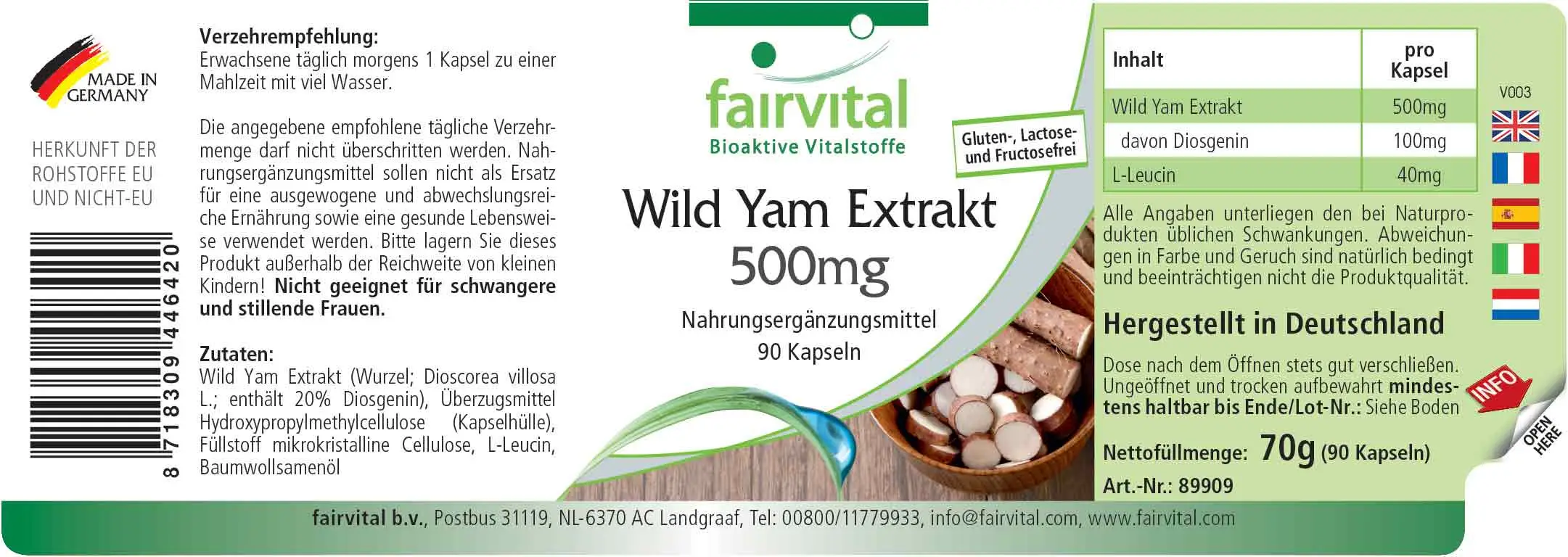Wild Yam Extract 500mg - 90 Capsules Wild Yam Extract 500mg - 90 Capsules