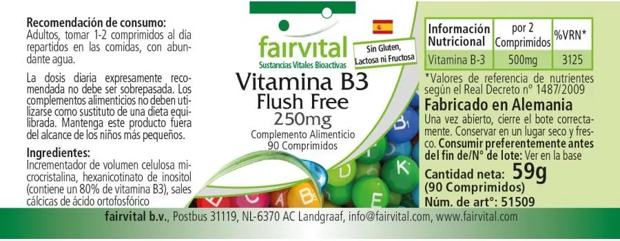 Vitamin B3 Flush Free 250mg