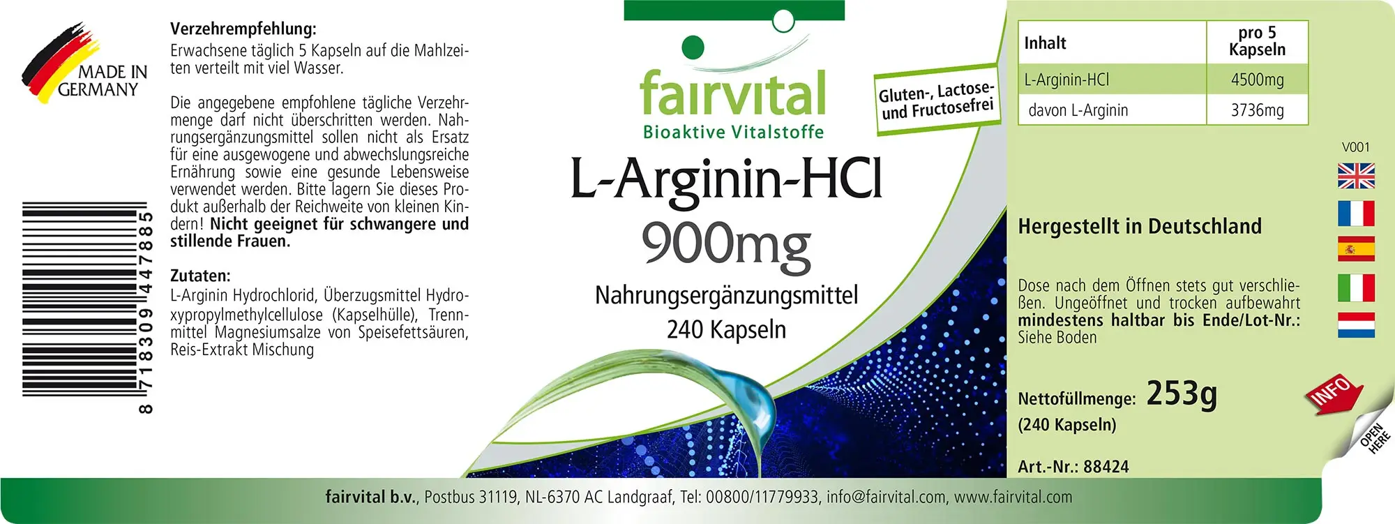 L-Arginina HCI 900mg – 240 capsule L-Arginina HCI 900mg – 240 capsule