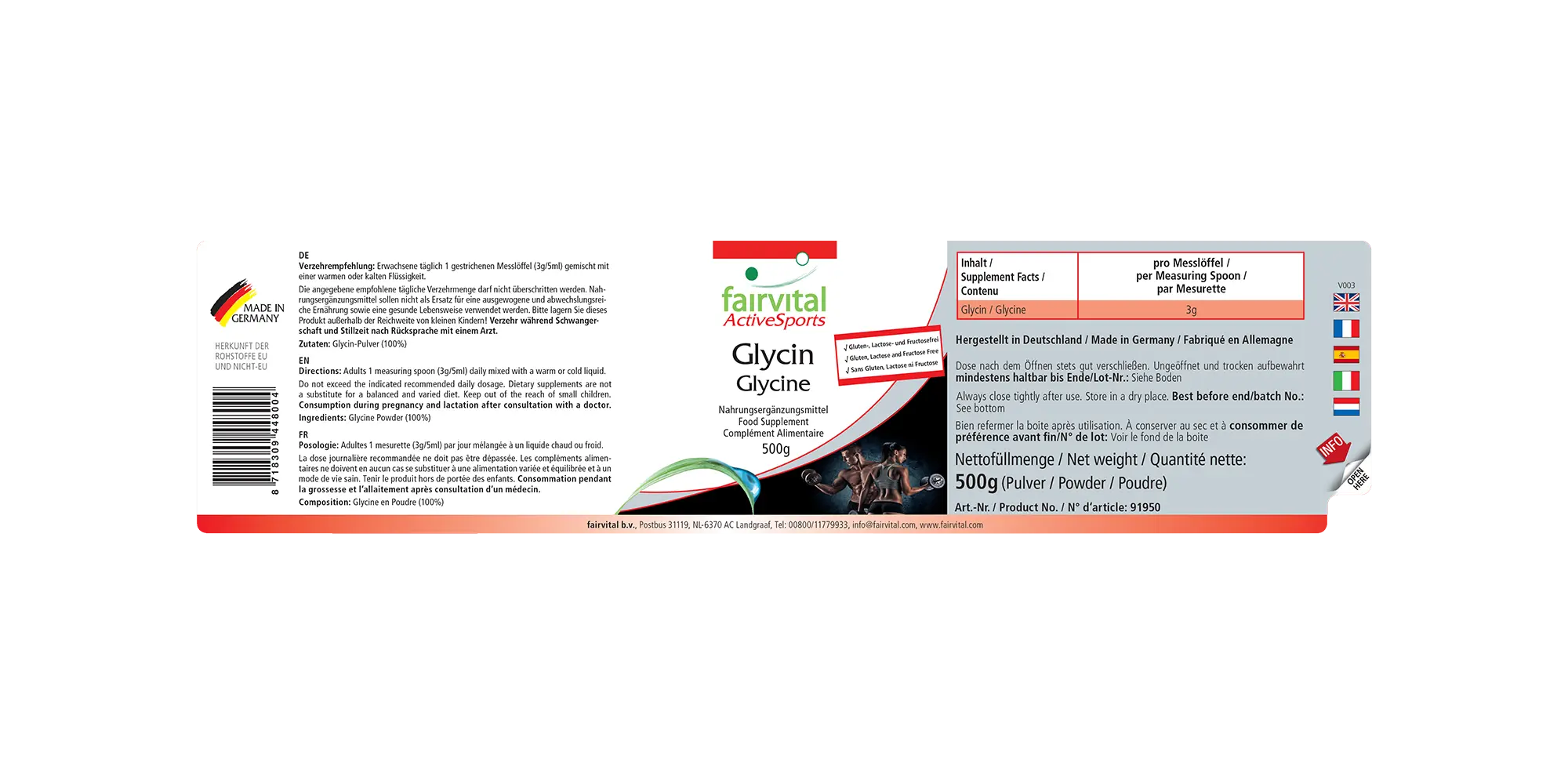 Glicina 500g polvere Glicina 500g polvere