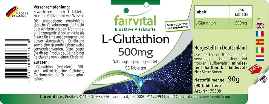 L-Glutathione 500mg – 90 tablets