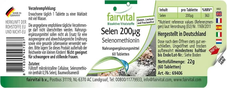 Sélénium 200µg de Sélénométhionine - 60 comprimés