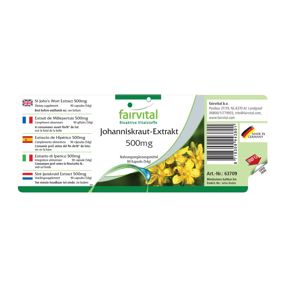 Johanniskraut-Extrakt 500mg mit Hypericin