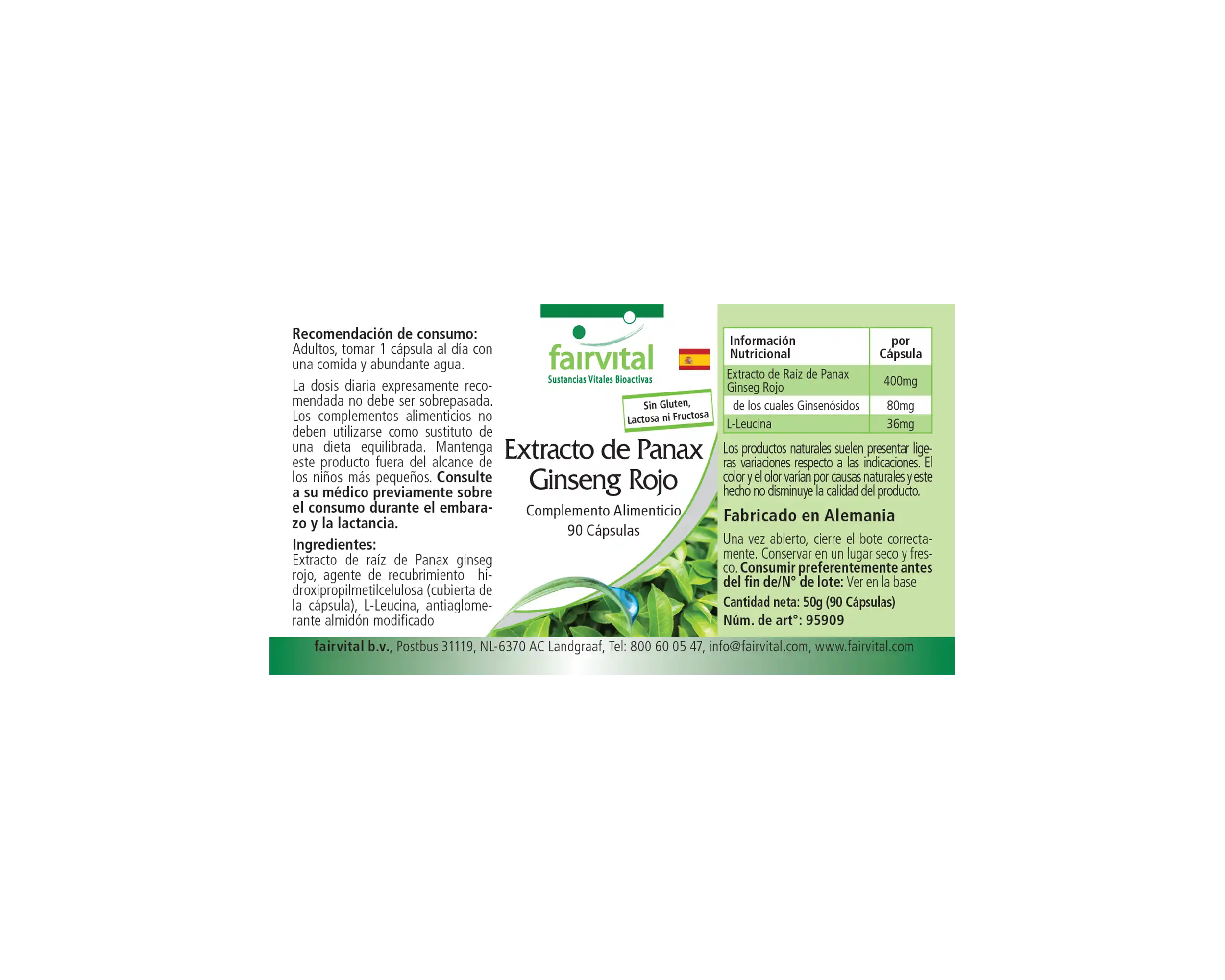 Extrait de Panax Ginseng Rouge 400mg - 90 gélules