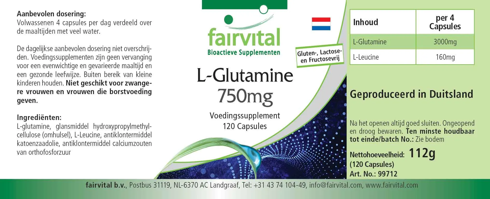 L-Glutamina 750mg - 120 capsule L-Glutamina 750mg - 120 capsule