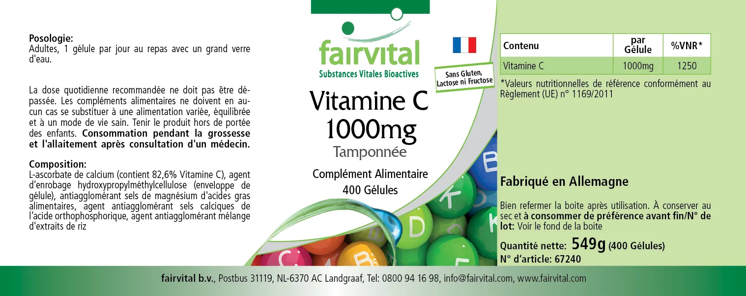 Vitamin C 1000mg gepuffert - 400 Kapseln