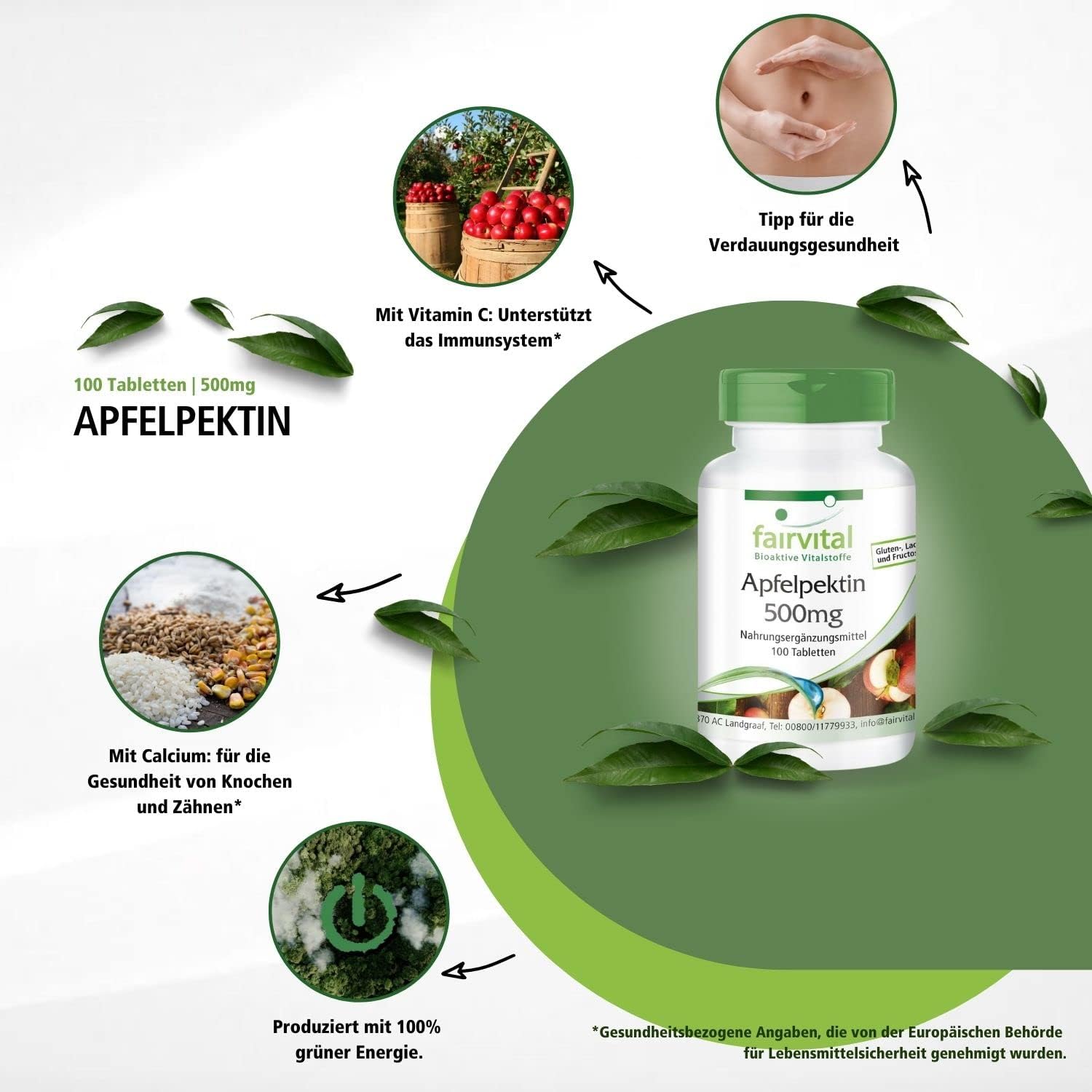 Appelpectine 500mg - 100 tabletten