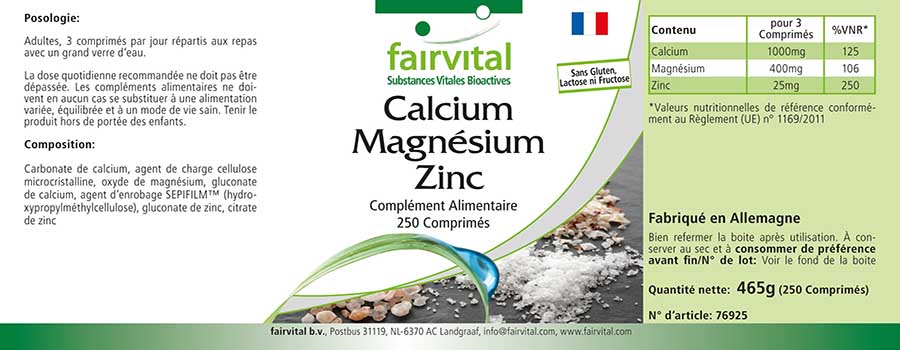Calcium Magnésium Zinc Calcium Magnésium Zinc