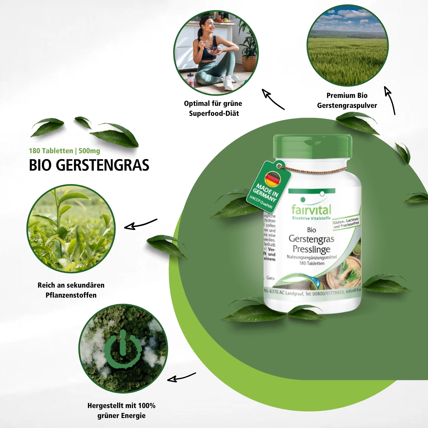 Comprimés d'herbe d'orge bio - 180 comprimés