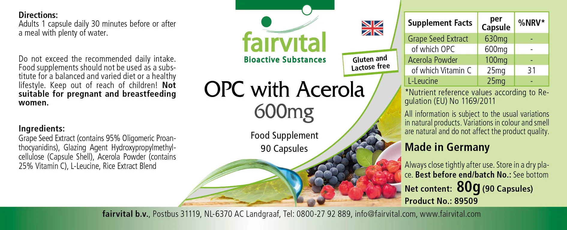 OPC 600mg con acerola - 90 cápsulas OPC 600mg con acerola - 90 cápsulas