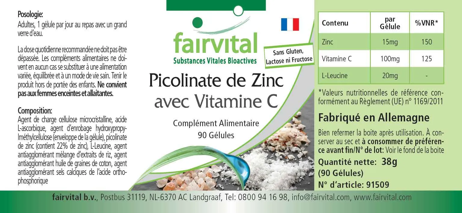 Zinc Picolinate with Vitamin C - 90 Capsules Zinc Picolinate with Vitamin C - 90 Capsules