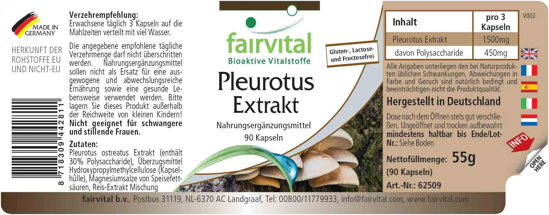 Pleurotus extract - 90 capsules