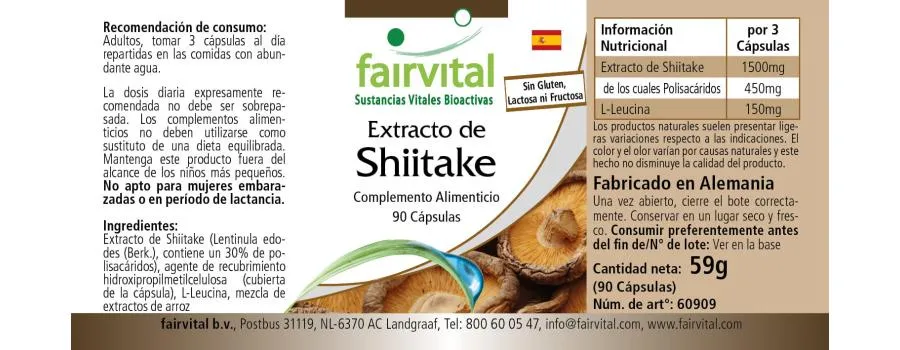 Extrait de shiitake 500mg - 90 gélules Extrait de shiitake 500mg - 90 gélules