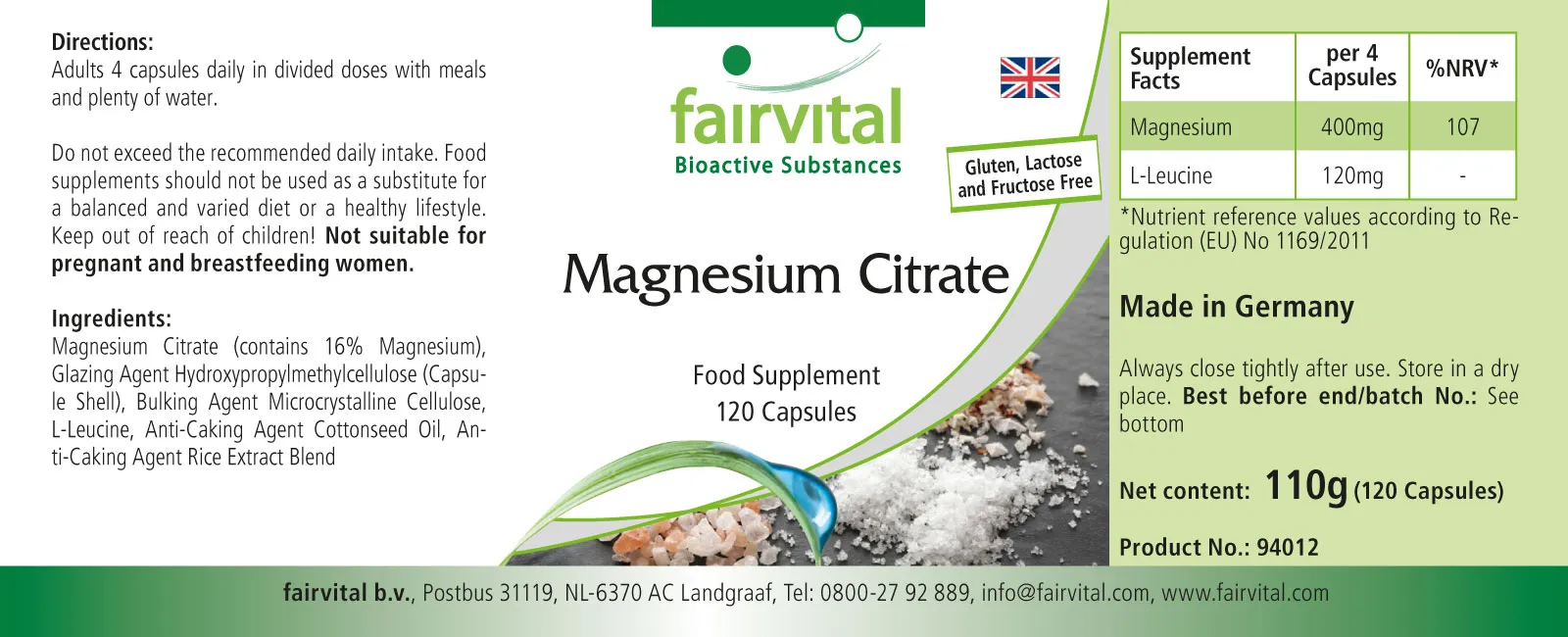 Magnesiumcitrat-120 Kapseln-Vegan | Fairvital Magnesiumcitrat-120 Kapseln-Vegan | Fairvital
