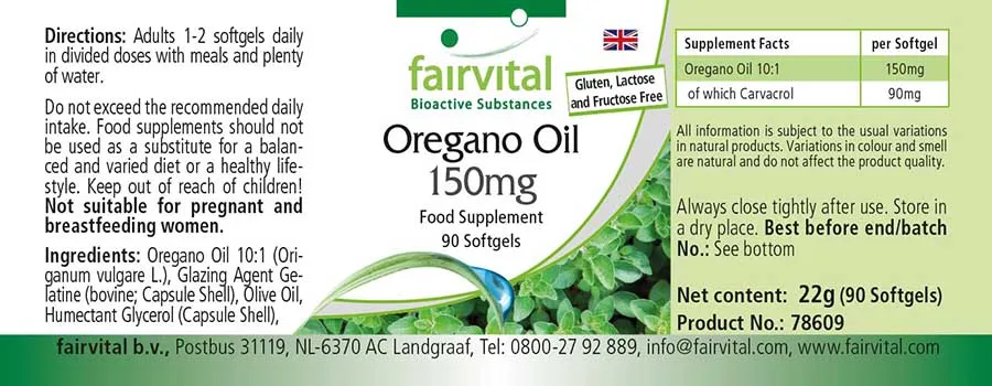 Oregano Oil 150mg - 90 Softgels Oregano Oil 150mg - 90 Softgels