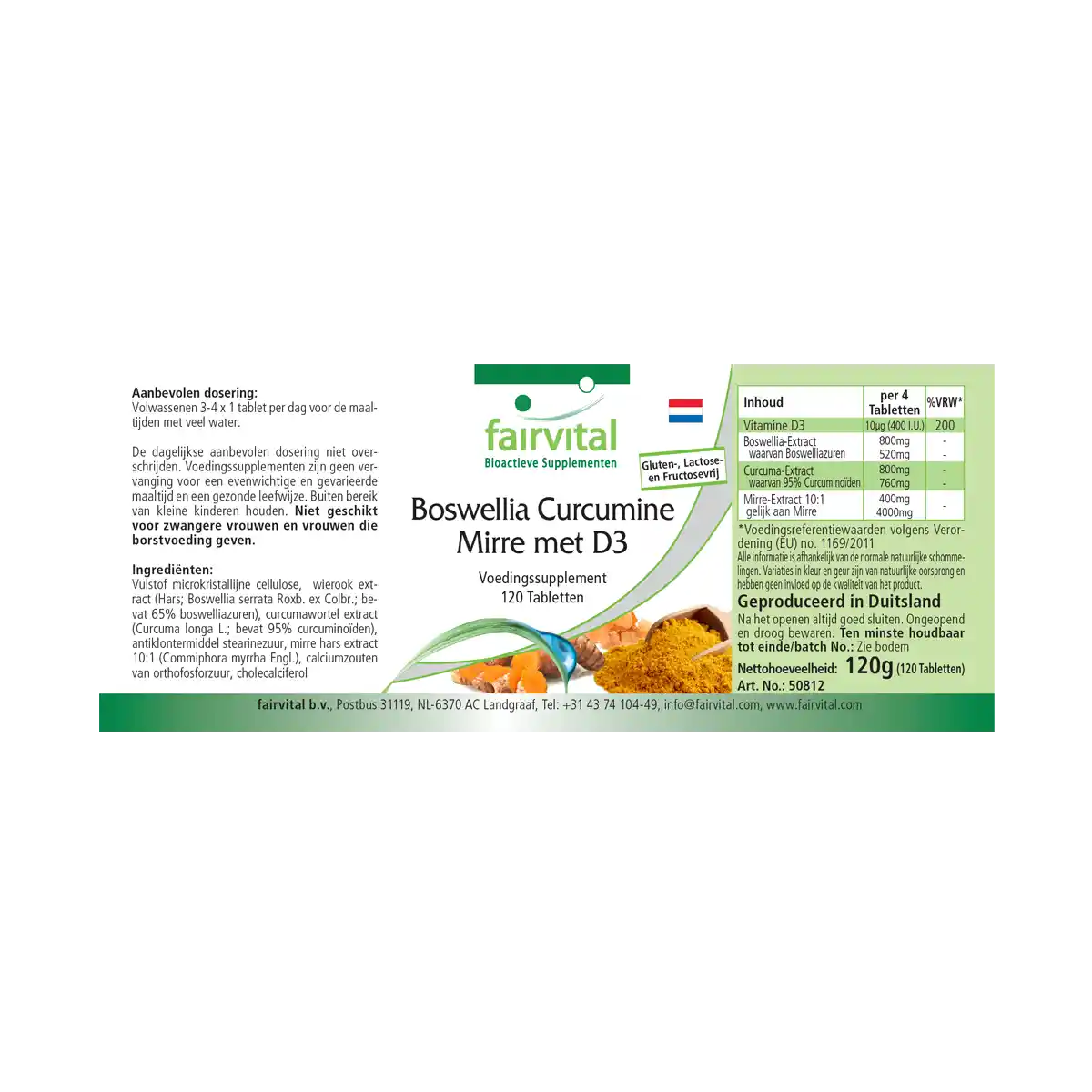 Boswellia Curcumin Myrrh with D3 - 120 tablets Boswellia Curcumin Myrrh with D3 - 120 tablets