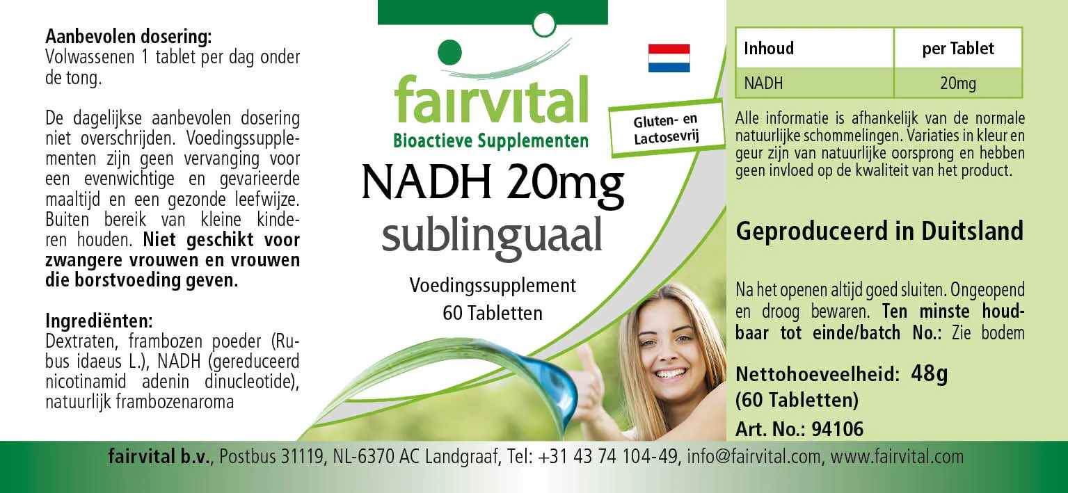 NADH 20mg sublingual - 60 Tablets NADH 20mg sublingual - 60 Tablets