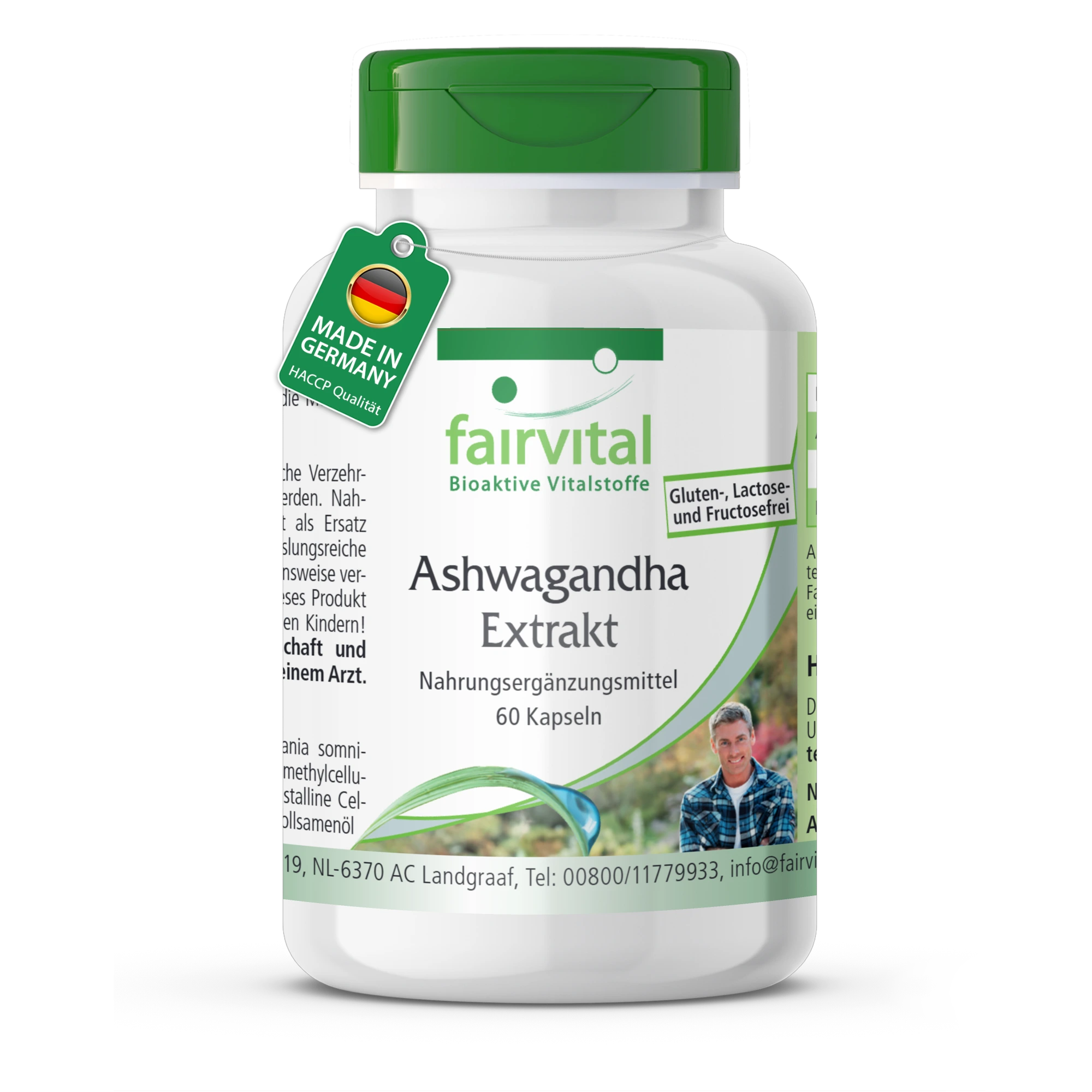 Ashwagandha Extrakt - 60 Kapseln  - Hochdosiert und Vegan | Fairvital