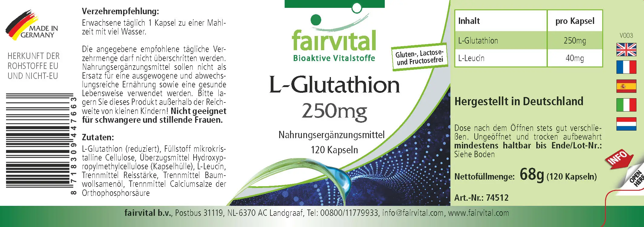 L-Glutatione 250mg - 120 capsule L-Glutatione 250mg - 120 capsule