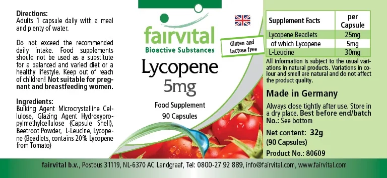 Licopeno 5mg - 90 Cápsulas Licopeno 5mg - 90 Cápsulas