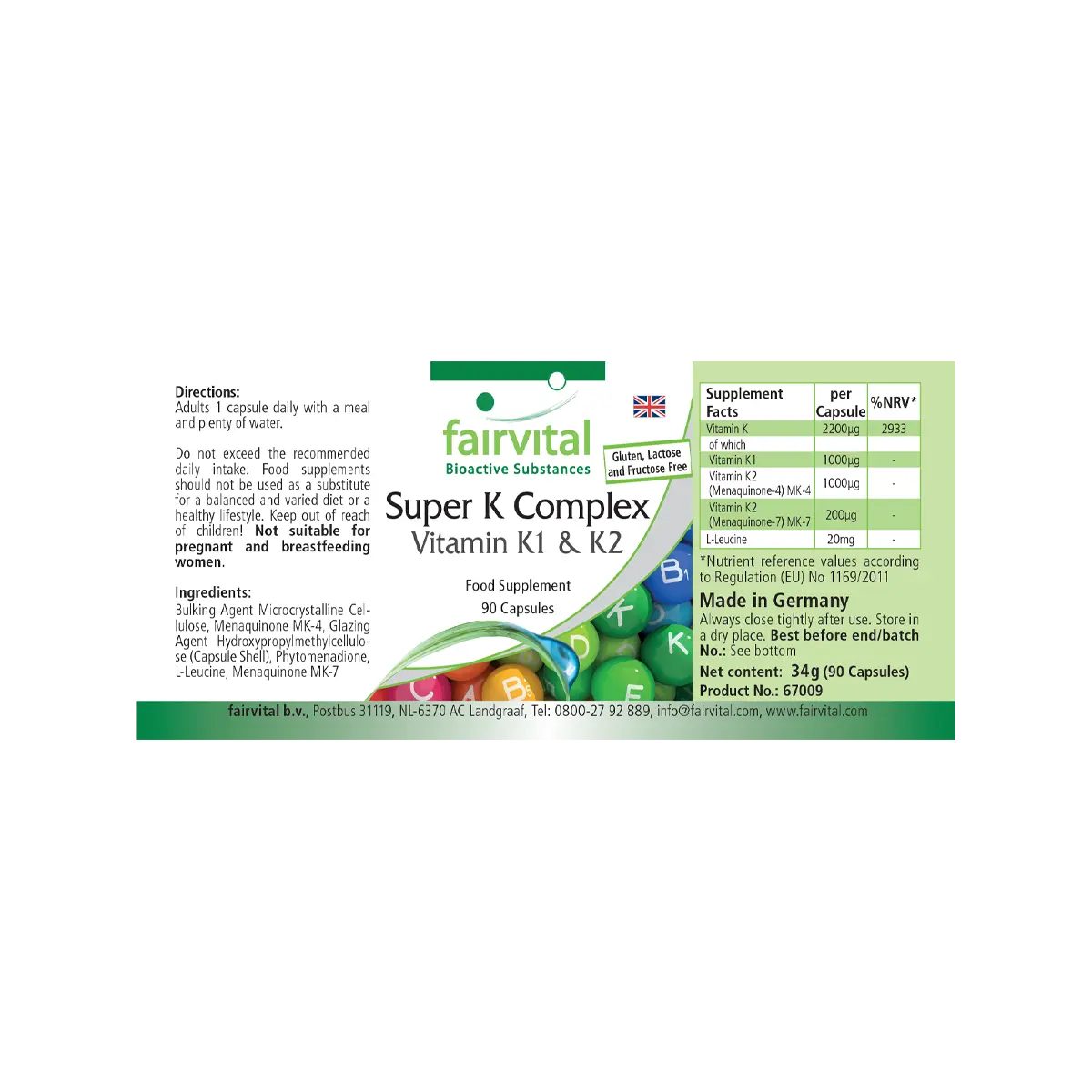 Complejo Super K - Vitamina K1 y K2 - 90 Cápsulas Complejo Super K - Vitamina K1 y K2 - 90 Cápsulas