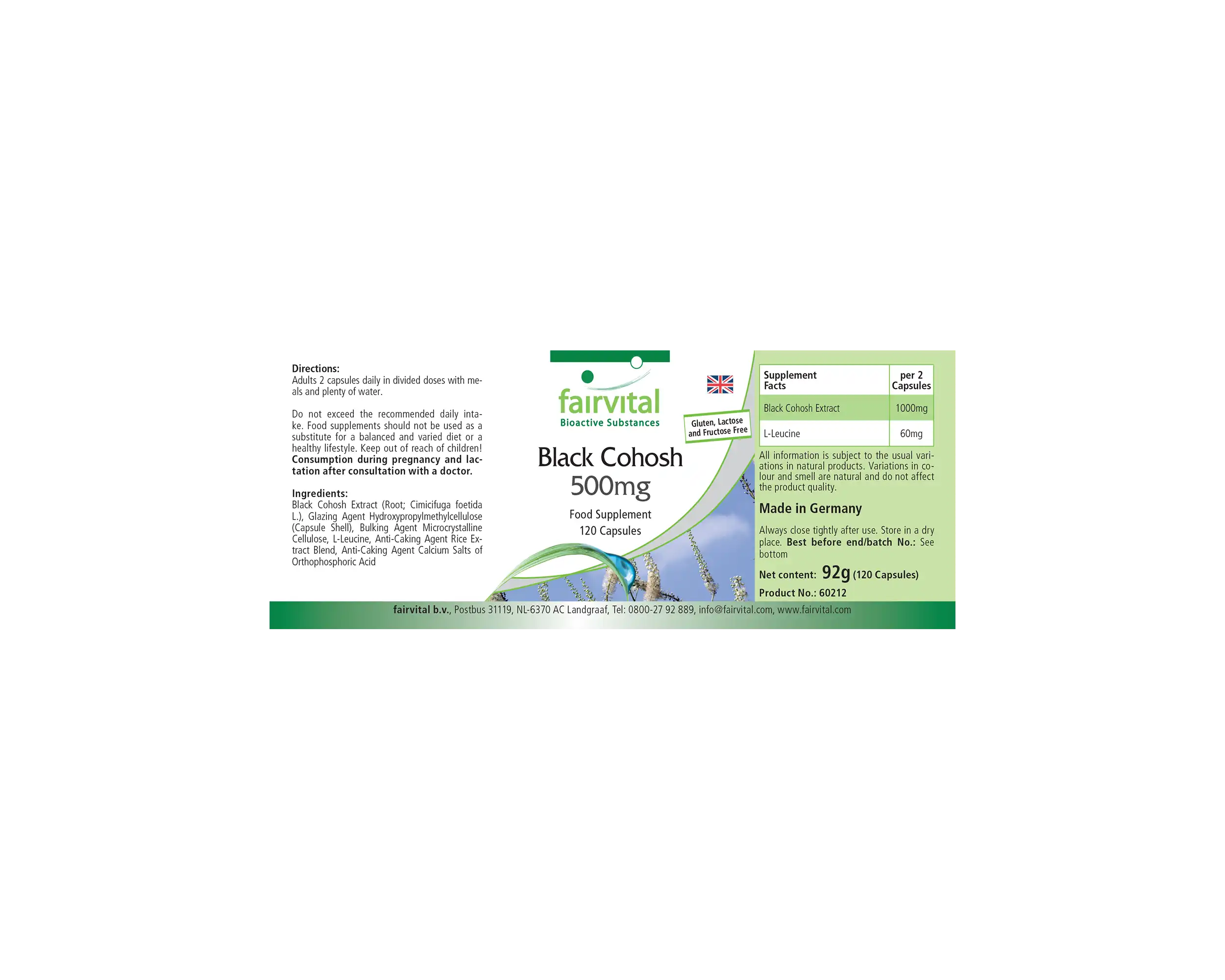 Traubensilberkerze Extrakt 500mg - 120 Kapseln - Black Cohosh - Cimicifuga Racemosa - Vegan | Fairvital Traubensilberkerze Extrakt 500mg - 120 Kapseln - Black Cohosh - Cimicifuga Racemosa - Vegan | Fairvital