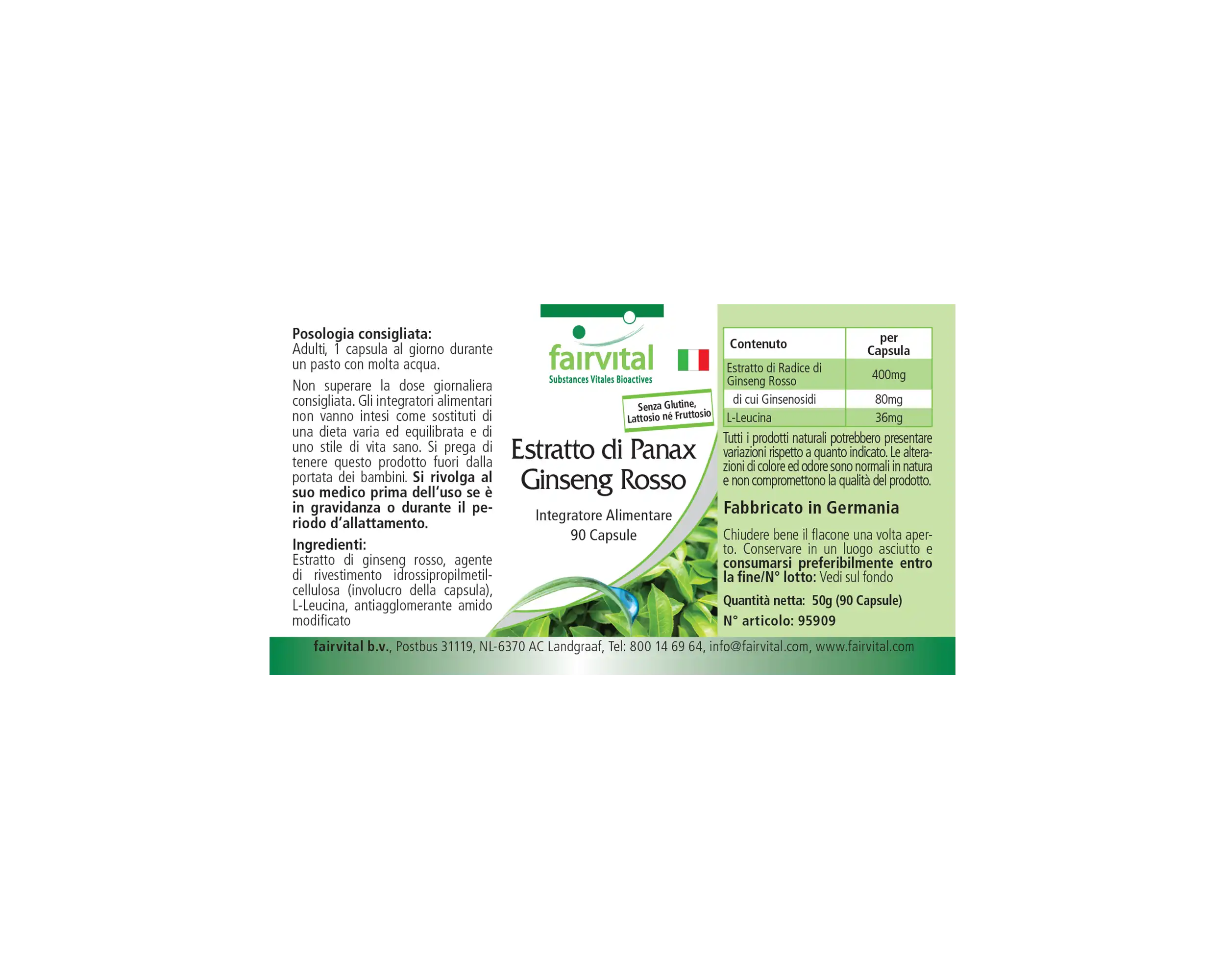 Extrait de Panax Ginseng Rouge 400mg - 90 gélules