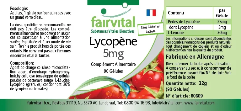Licopeno 5mg - 90 Cápsulas Licopeno 5mg - 90 Cápsulas