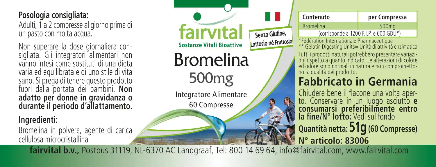Bromelina 500mg - 60 comprimidos