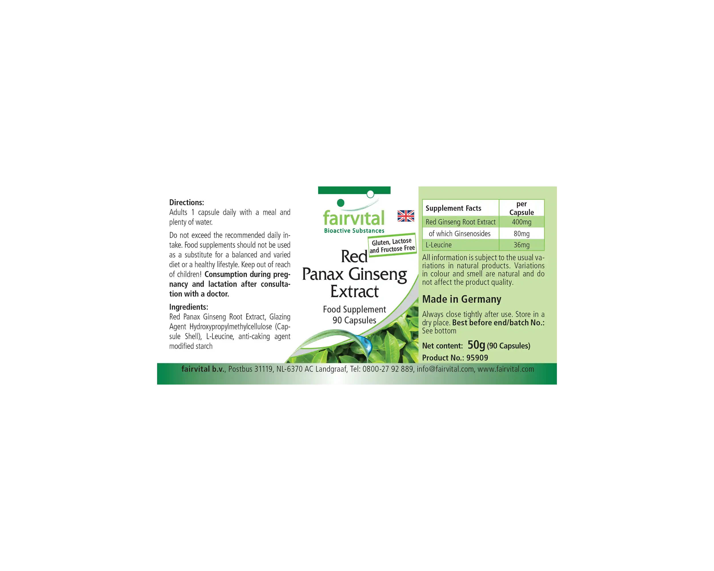 Extrait de Panax Ginseng Rouge 400mg - 90 gélules