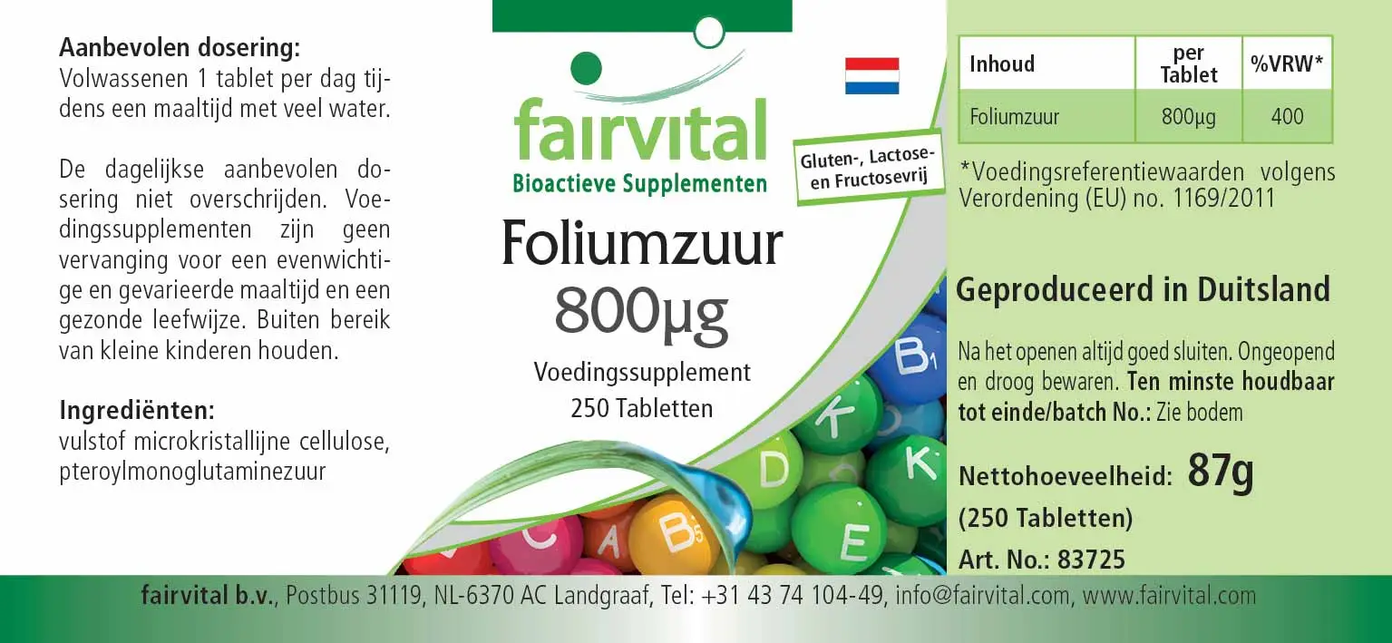 Folic Acid 800µg - 250 Tablets Folic Acid 800µg - 250 Tablets