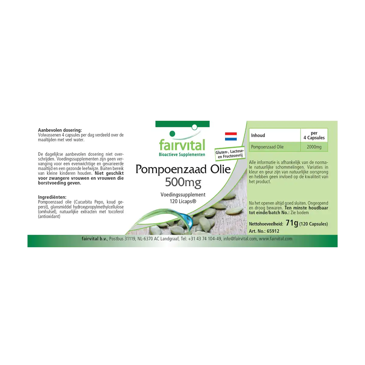 Pumpkin seed oil 500mg - 120 LiCaps® Pumpkin seed oil 500mg - 120 LiCaps®