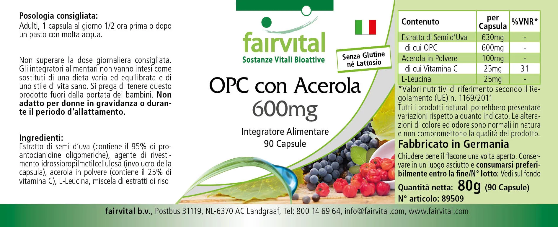 OPC 600mg con acerola - 90 cápsulas OPC 600mg con acerola - 90 cápsulas
