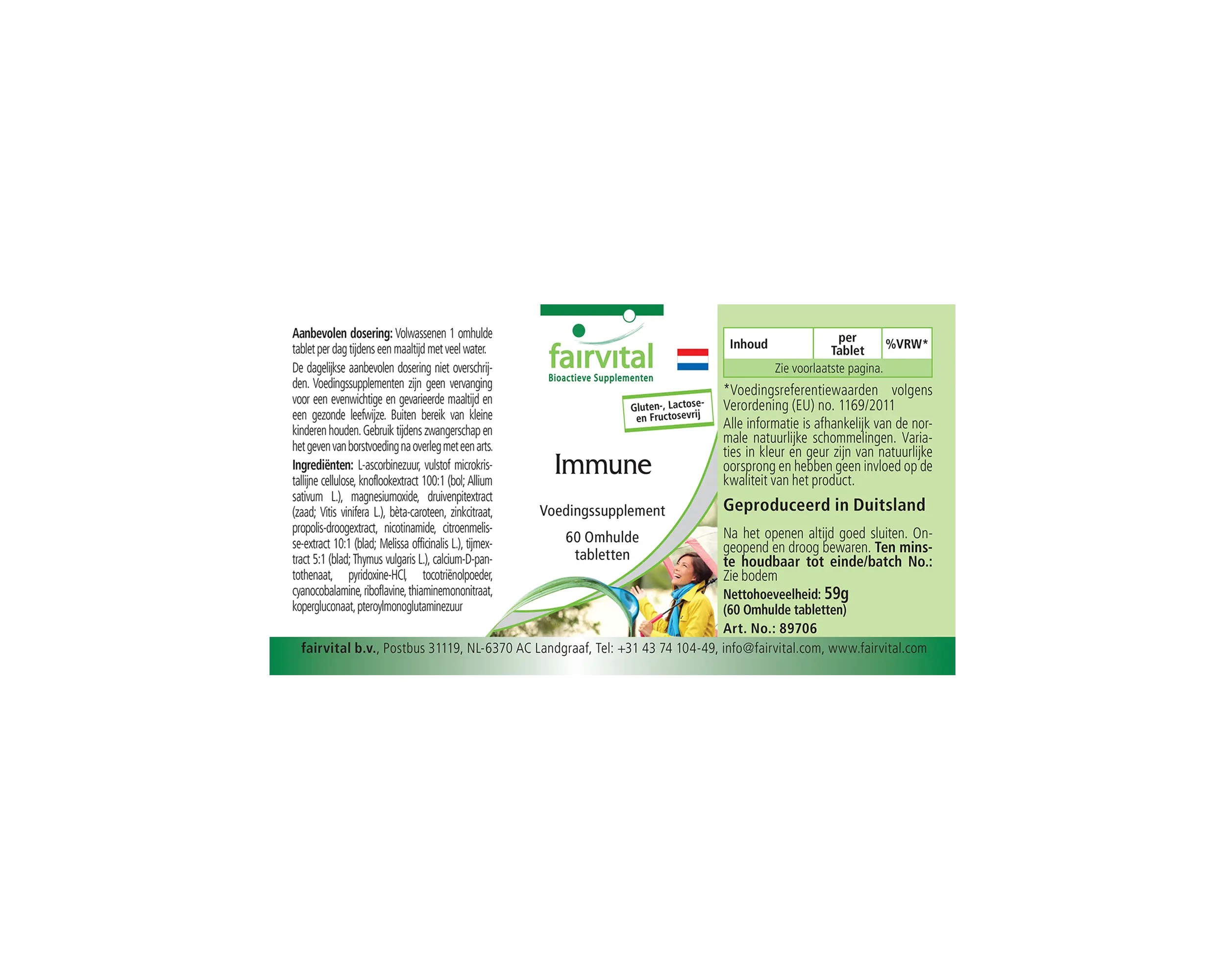 Immune - 60 compresse rivestite con film - con vitamina B12, C, zinco, rame e molto altro - per il sistema immunitario, contro l'affaticamento e molto altro | Fairvital