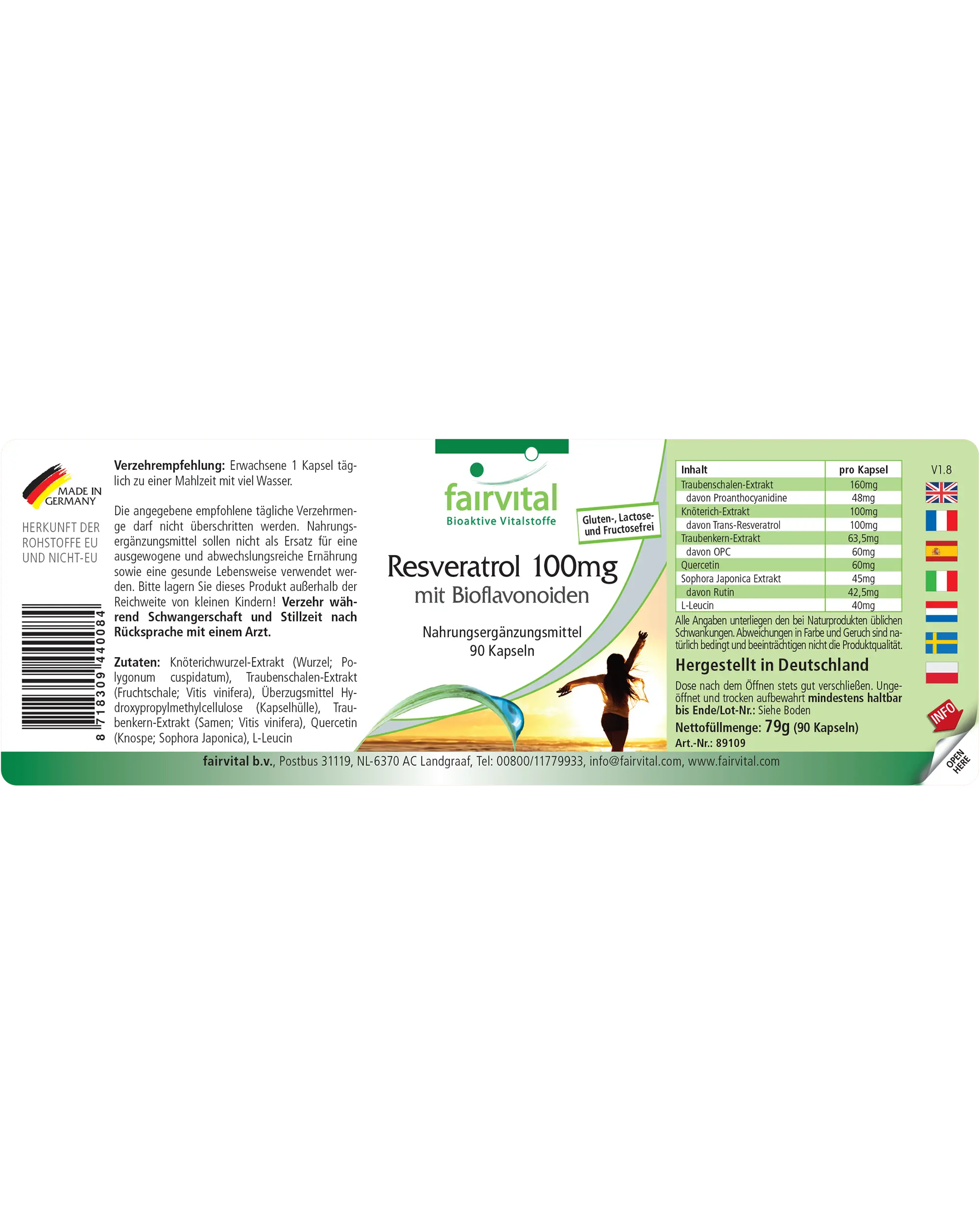 Resveratrolo 100 mg con bioflavonoidi - 90 capsule