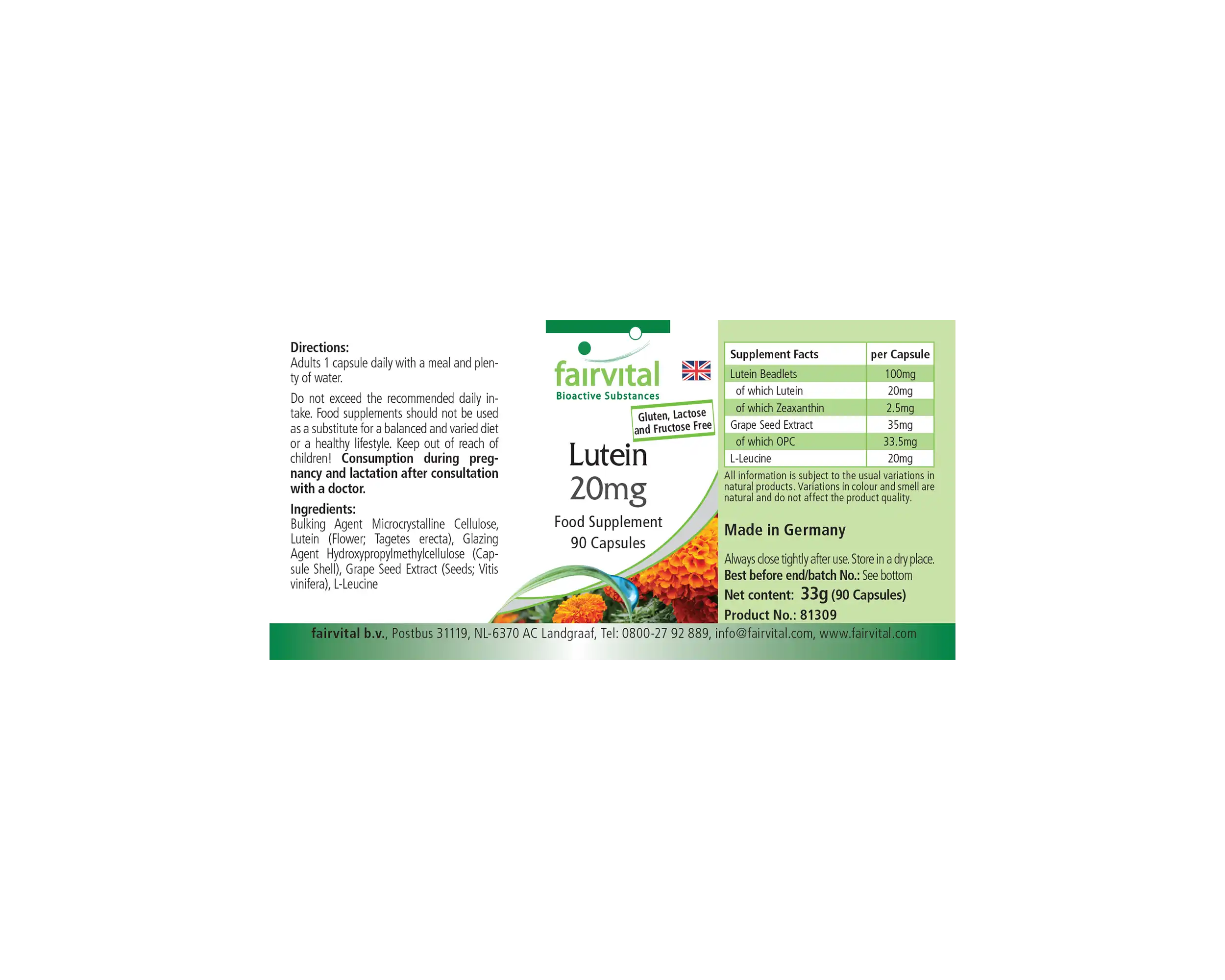 Lutéine 20mg - 90 gélules