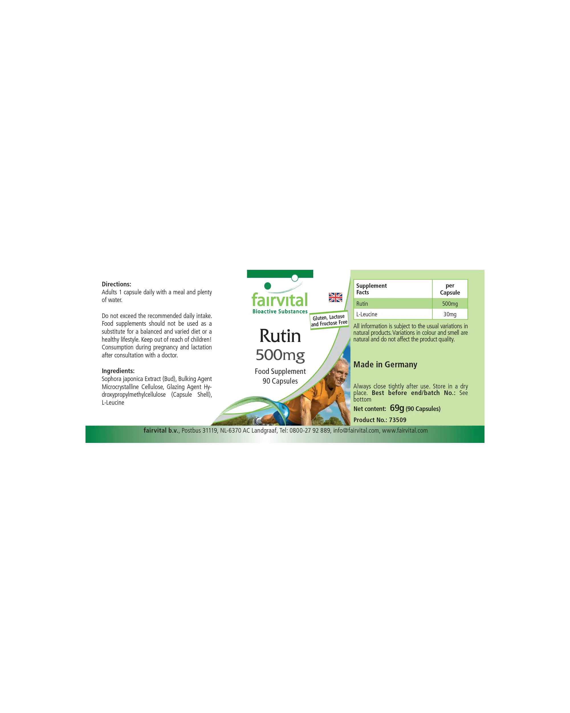 Rutine 500mg - Vitamine P - 90 gélules