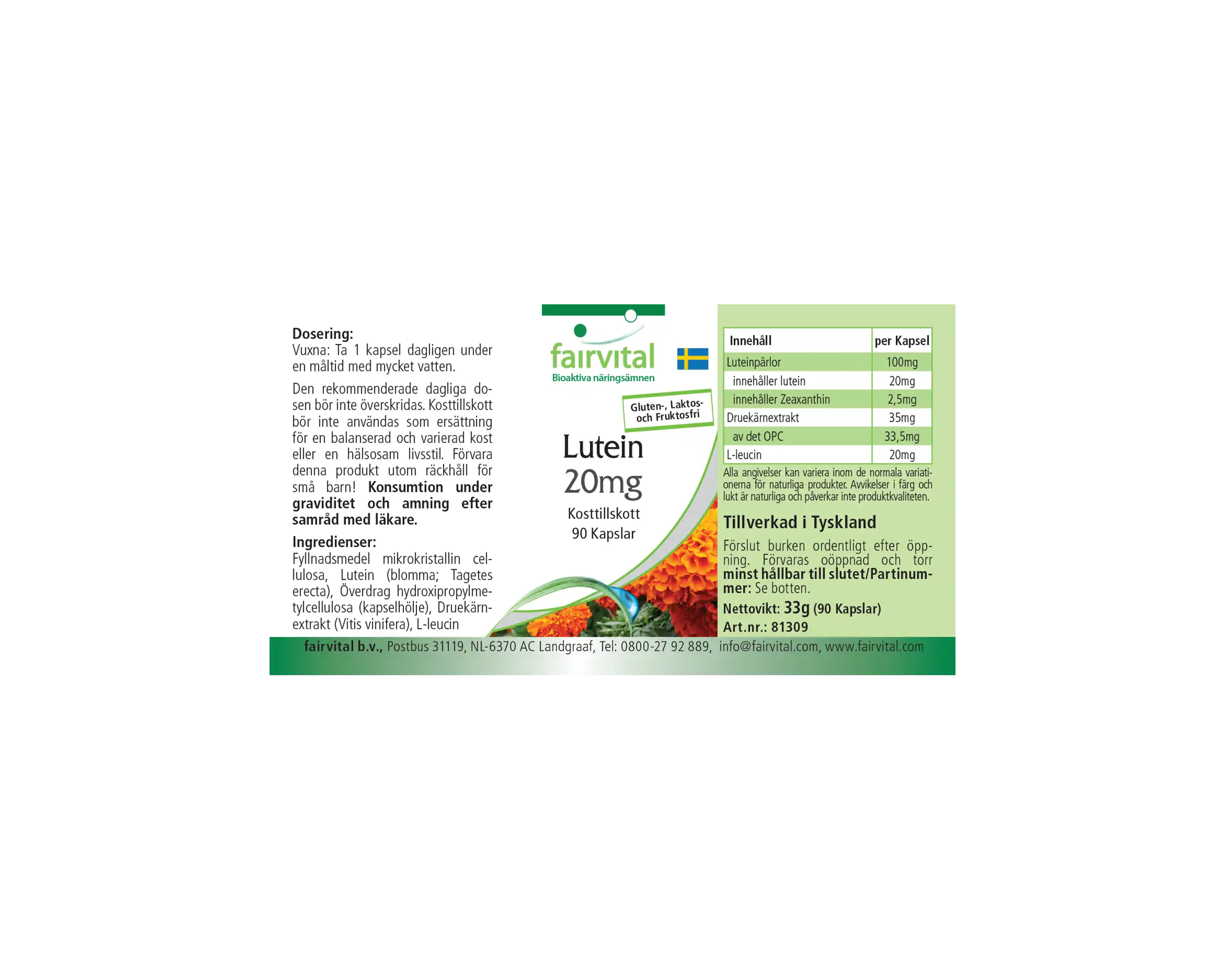 Lutéine 20mg - 90 gélules