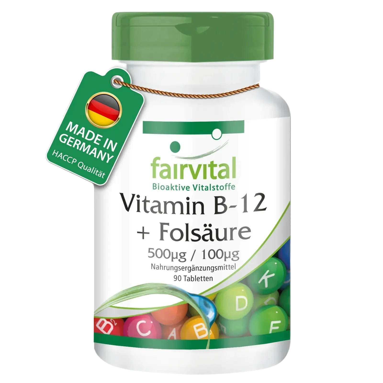 Vitamin B-12 + Folic Acid 500µg / 100µg - 90 Tablets Vitamin B-12 + Folic Acid 500µg / 100µg - 90 Tablets